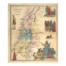 Bíblia Vintage mapeia 1856 palestine Value Poster
