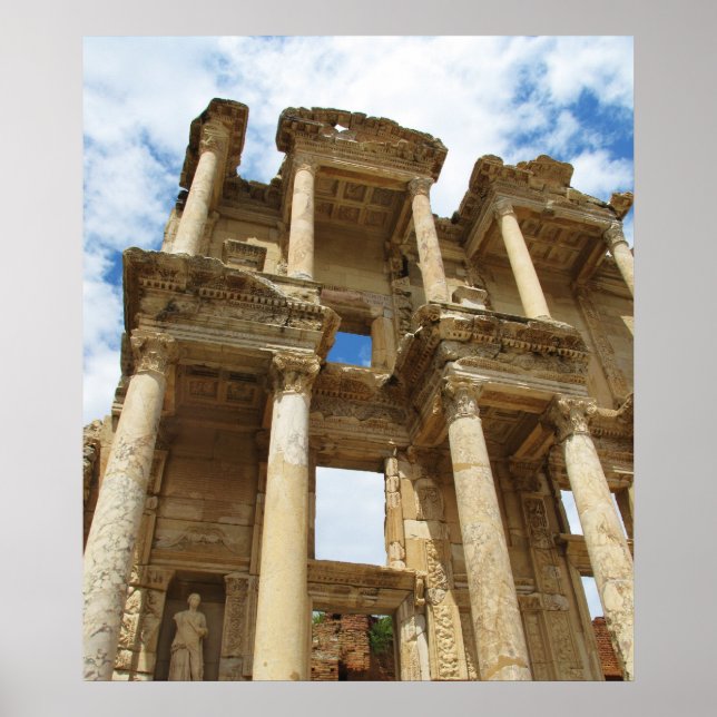 Biblioteca Celsus em Ephesus poster (Frente)