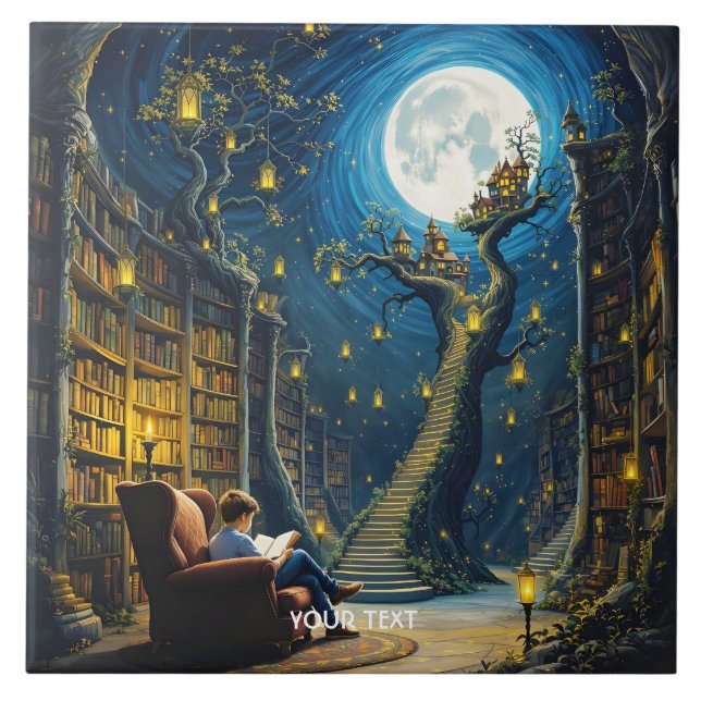 Biblioteca de Árvore Fantasy Cute Boy (Frente)