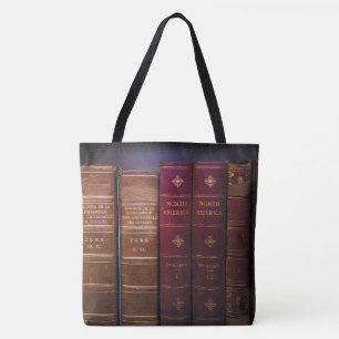 Biblioteca de livros All-Over-Impressão Tote Bag,