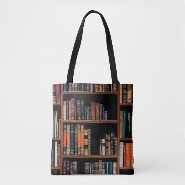 Biblioteca Livros Tudo Sobre Impressão Tote Bag, M (Frente)