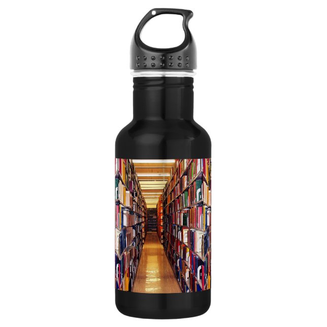 Biblioteca Prateleiras 18oz Garrafa de Água (Frente)