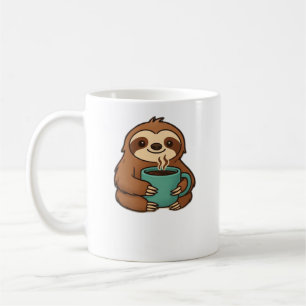 Bicho-Preguiça Fofo com Caneca de Café � Animal Ac