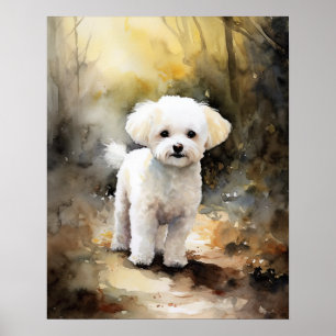Bichon Frise Dog Art Impressão