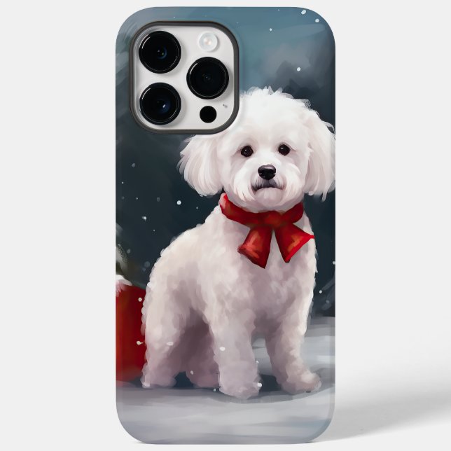 Bichon Frise Dog no Natal da Neve (Verso)