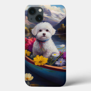 Bichon Frise em uma Paddle: Uma Aventura Cênica