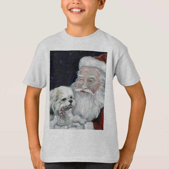 Bichon misturado Shihtzu & camisa da arte T do (Frente)