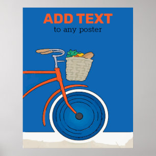 Bicicleta Antiga, adicionar ou editar texto Poster