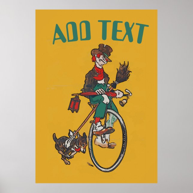Bicicleta Antiga, adicionar Poster de texto (Frente)