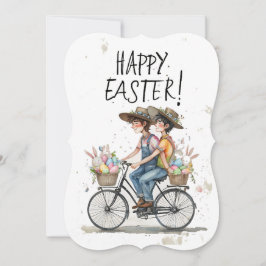 Bicicleta Bonita com Cartão de Ovos de Bunnies de