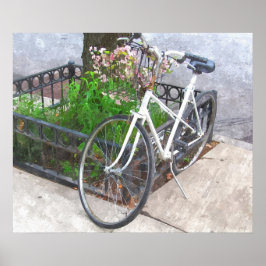 BICICLETA COM BASE DE FLORES POSTER