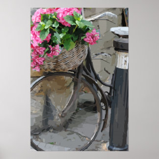 Bicicleta com Poster de Flores