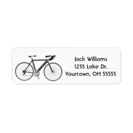 bicicleta de cinza em etiqueta branca