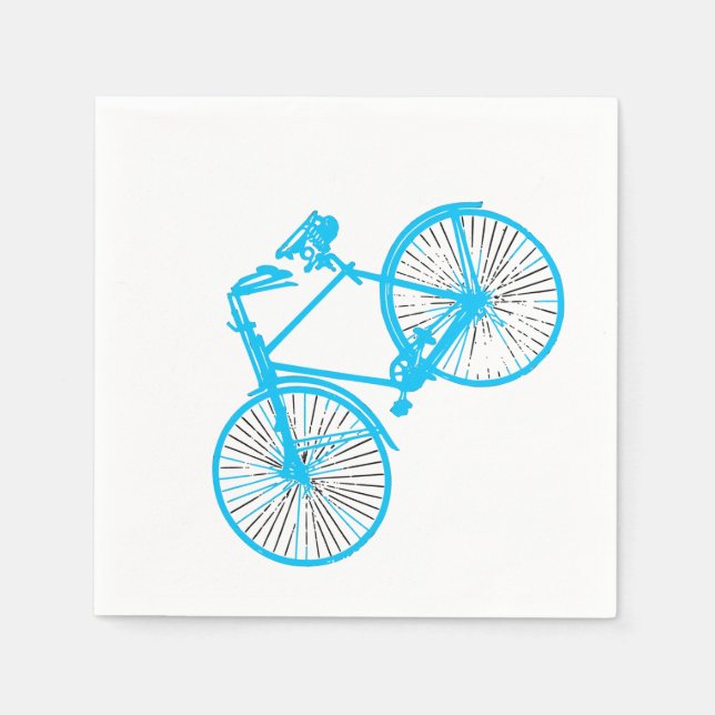 bicicleta de guardanapos de papel azul branco (Frente)