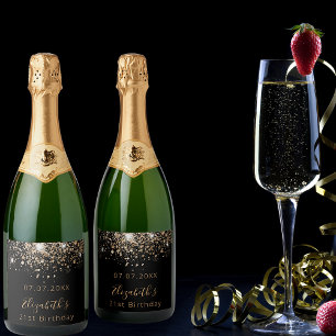 Bicicleta de monograma de ouro preto de aniversári