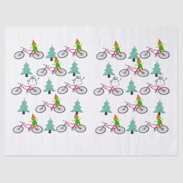 Bicicleta de Papel Tecidual do Homem de Neve (Frente )
