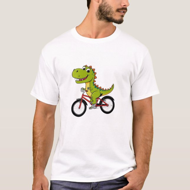 bicicleta de passeio de dinossauro com camiseta (Frente)