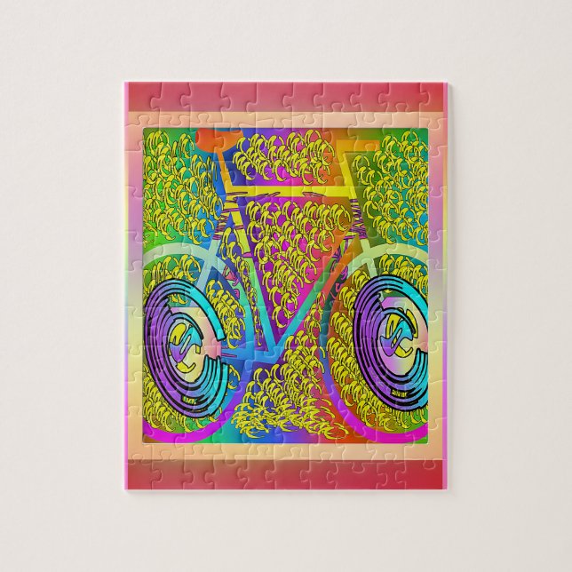 Bicicleta de Quebra-cabeça de cor viva (Vertical)