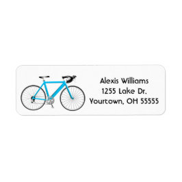 bicicleta de turquesa com etiqueta branca