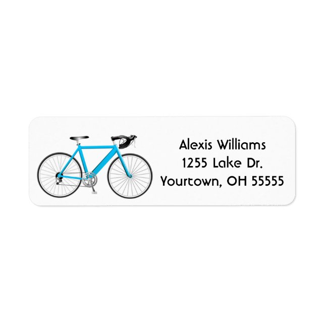 bicicleta de turquesa com etiqueta branca (Frente)