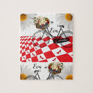 Bicicleta Floral Quebra-cabeça Daisy, Verificada V