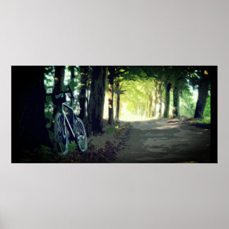Bicicleta Gravel em uma estrada deserta na poster 