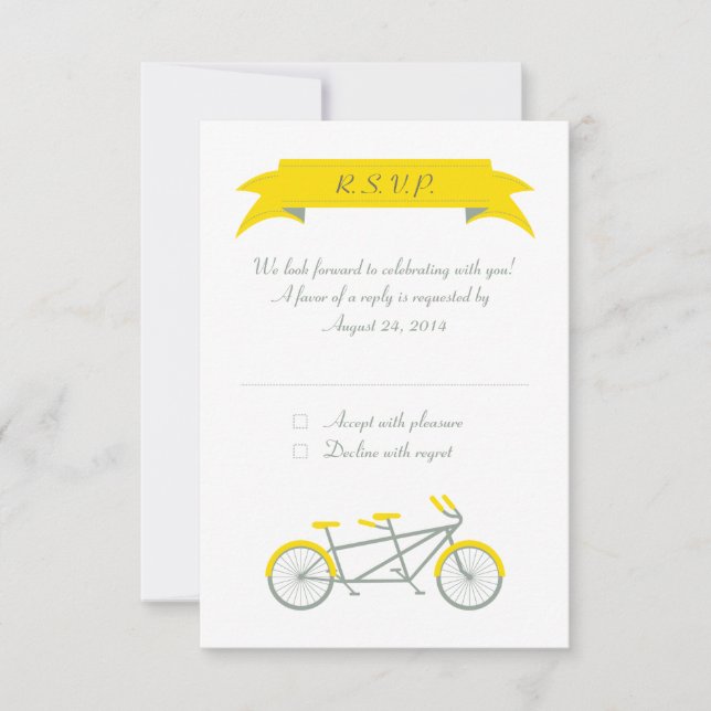 Bicicleta Tandem (Cinza / Amarelo / Branco) RSVP (Frente)