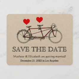 Bicicleta Tandem Fofa Vintage Anúncio de Casamento