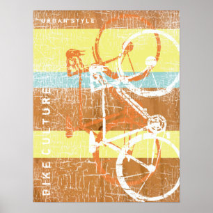 bicicleta urbana/bicicleta striped e poster para e
