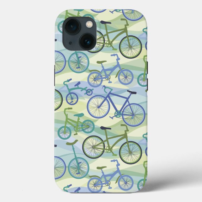 Bicicletas capas de iphone Verde Azul (Verso)