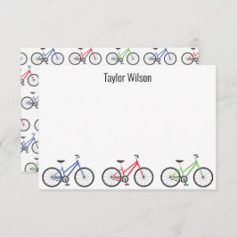 Bicicletas Coloridas Cartões de Nota Personalizado