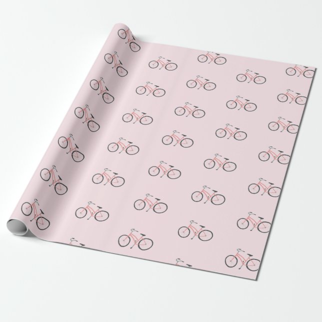 Bicicletas cor-de-rosa doce em papel de embrulho d (Desenrolado)