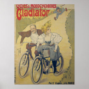 Bicicletas do gladiador da propaganda de poster