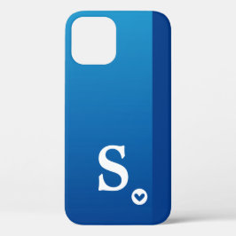 Bico Moderno Simples de Coração Girly Azul Monogra