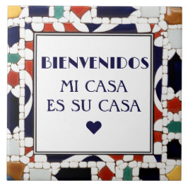 Bienvenidos Mi Casa Es Su Casa Faux Mosaic Welcome