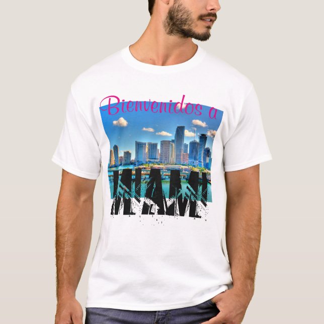 Bienvenidos uma camisa T de Miami (Frente)