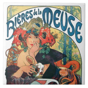 Bieres de la Meuse, Azulejo Cerâmico Mucha