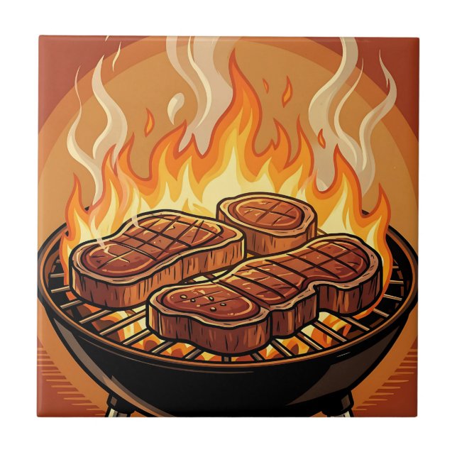 Bifes Grelhados Churrasco Chamas (Frente)
