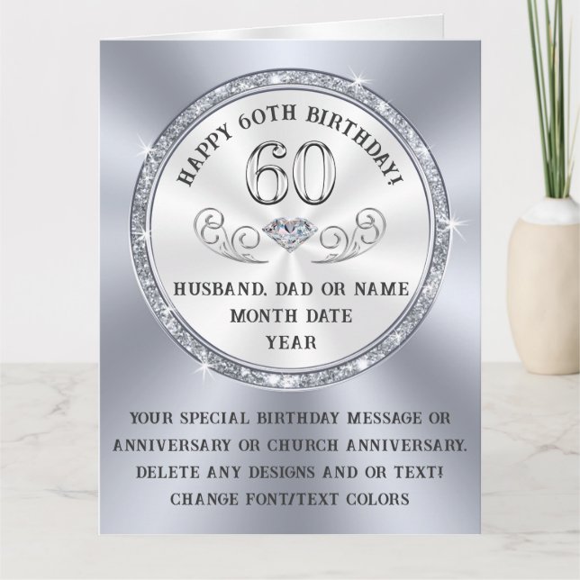 BIG, 60º Cartão de Aniversário Personalizado para  (Frente)