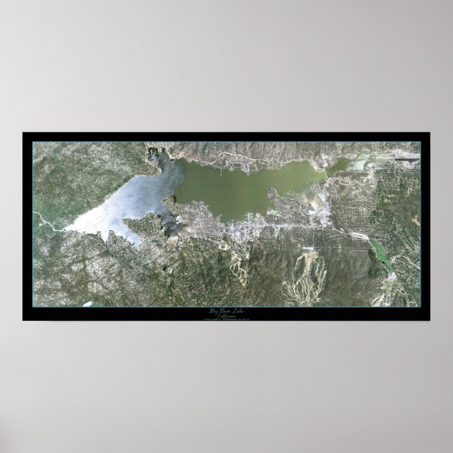 Big Bear Lake, poster de satélite da Califórnia (Frente)