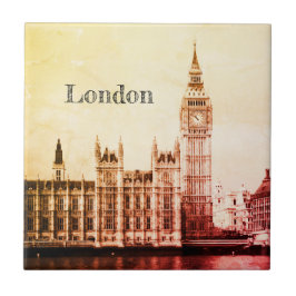 Big Ben Clock & London, Westminster / vintage UK