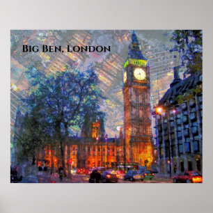 Big Ben London Design Poster
