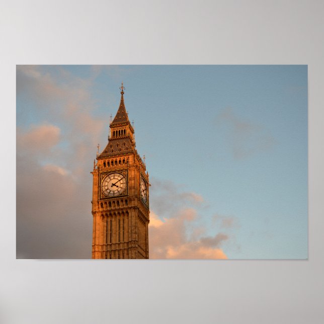 Big Ben na poster de Londres (Frente)