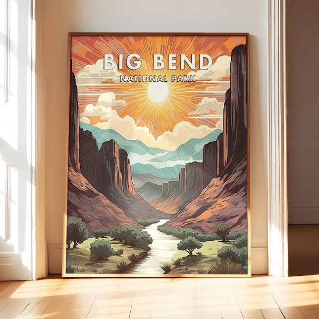 Big Bend National Park Poster Art Print, Retro Nat (Criador carregado)
