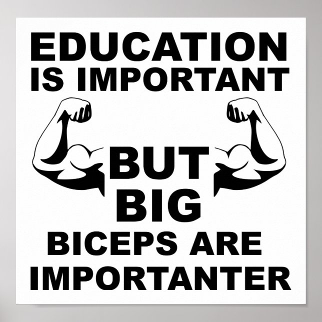 Big Biceps Importante Poster Engraçado (Frente)