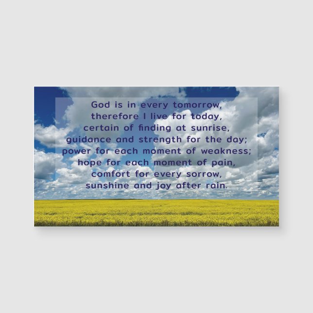 Big Blue Sky Yellow Fields Inspiring Quote Magnet (Frente)