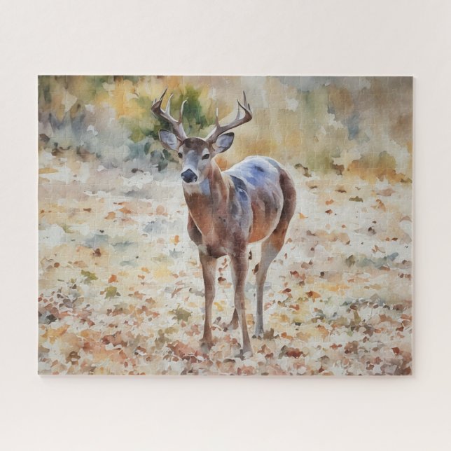 Big Buck Wild Deer Animal Art Quebra-cabeça (Horizontal)