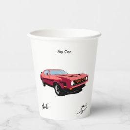 Big Red Car Custom Text Party Cup