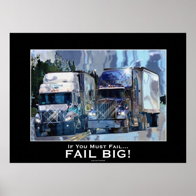 BIG RIGS prestes a derrubar Poster de Arte Moderna (Frente)