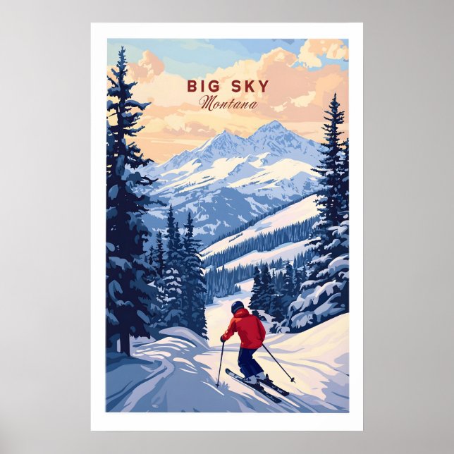 Big Sky Montana Poster - Ski Print 1 (Frente)